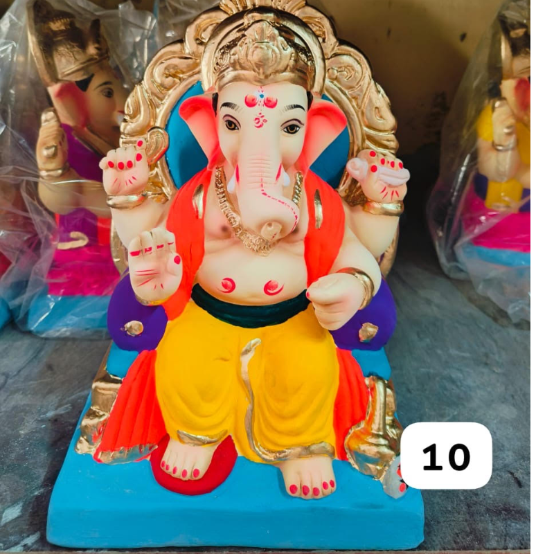 water soluble - Ganapati Idol 10 inch Delivery before the fest Main Image